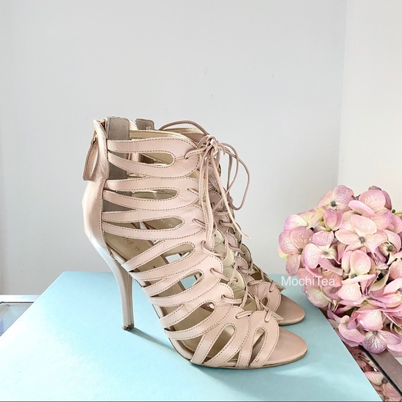 SOLD🛍Women’s Shoes Nude Leather Hight Heels 7 - Picture 3 of 6